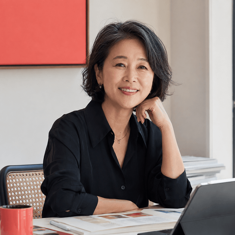 연금 서류 검토하는 50대 여성