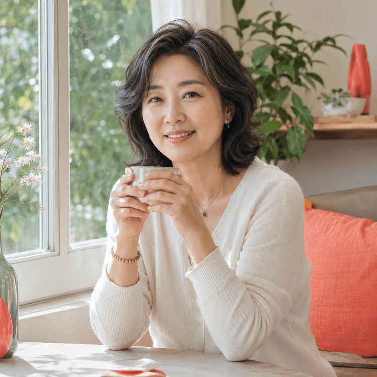 창가에 앉은 60대 여성