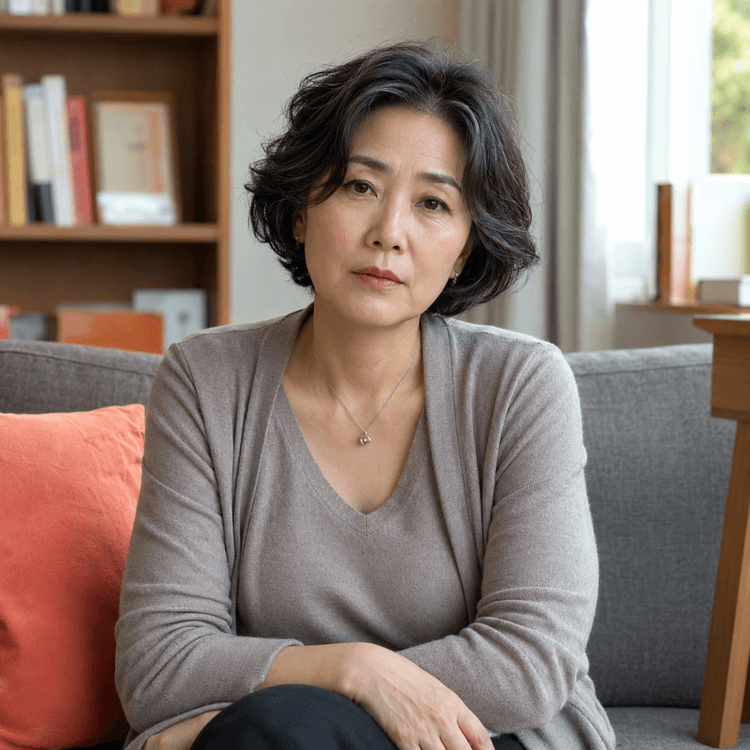 피곤한 표정의 50대 남성