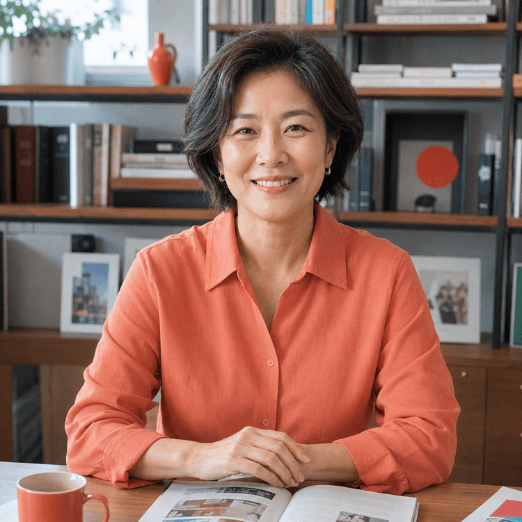 IRP서류 검토하는 50대 여성