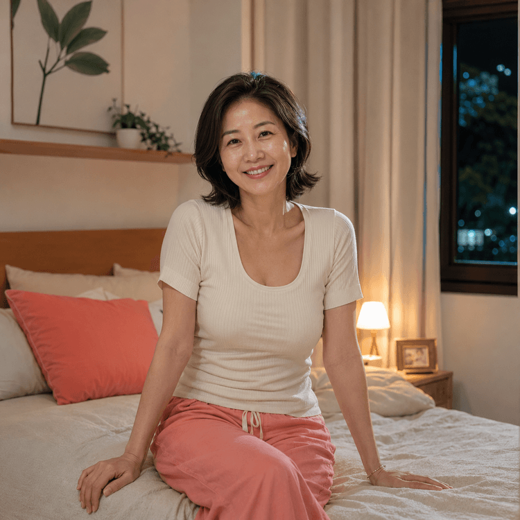 밤에 잠 못 드는 50대 여성