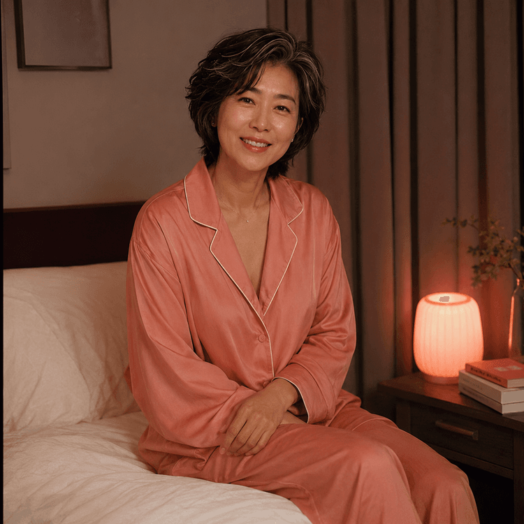 밤에 힘들어하는 50대 여성