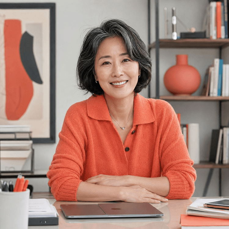 하락장을 바라보는 50대 여성