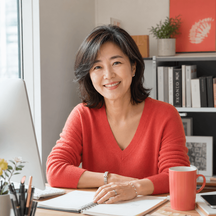 연금저축 서류 확인하는 50대 여성